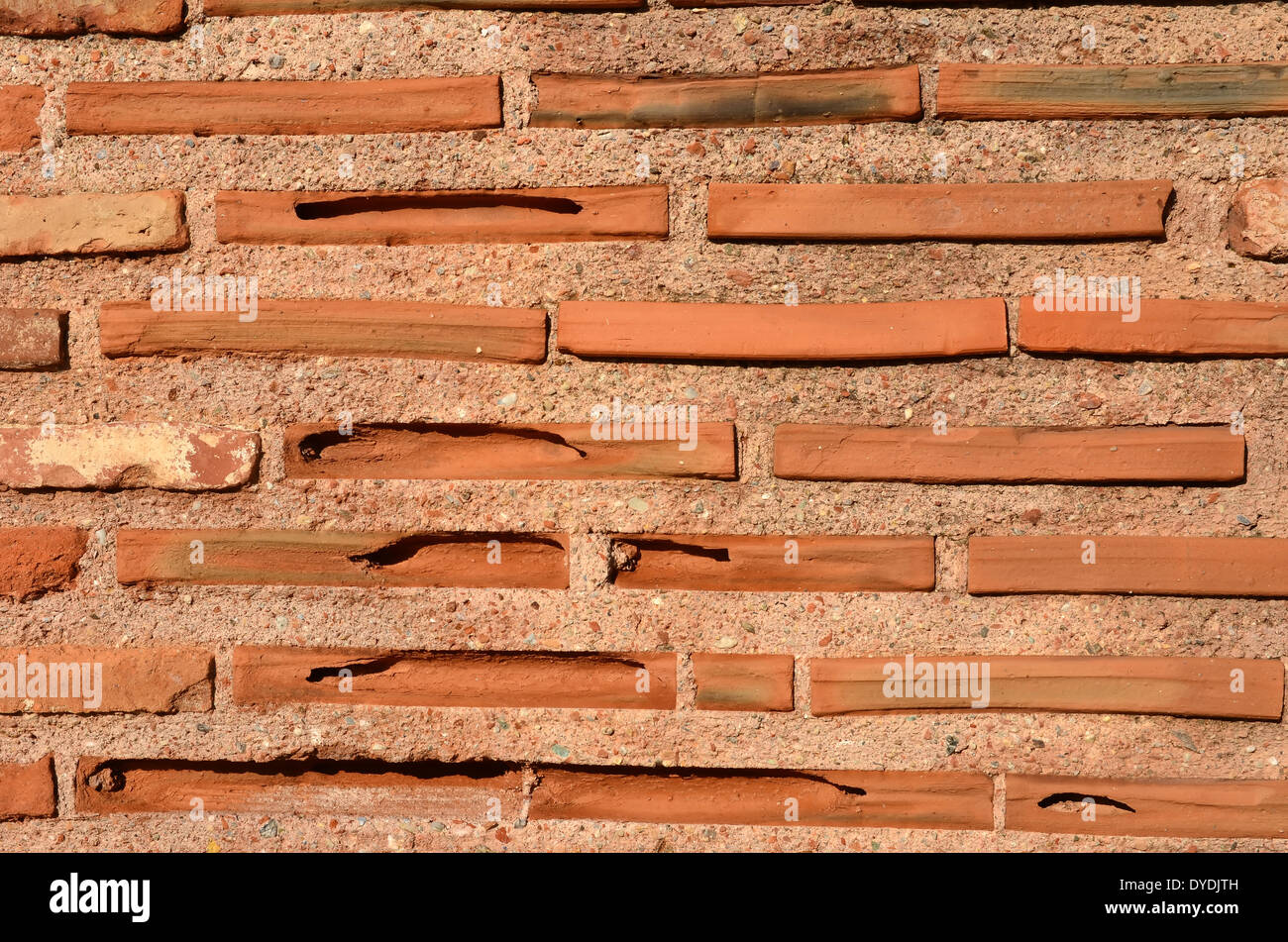 Backstein Mörtel byzantinischen Betonbau Wand Justinian Zement Byzanz römischen Rom Italien Europa Mauerwerk Gebäude archi Stockfoto