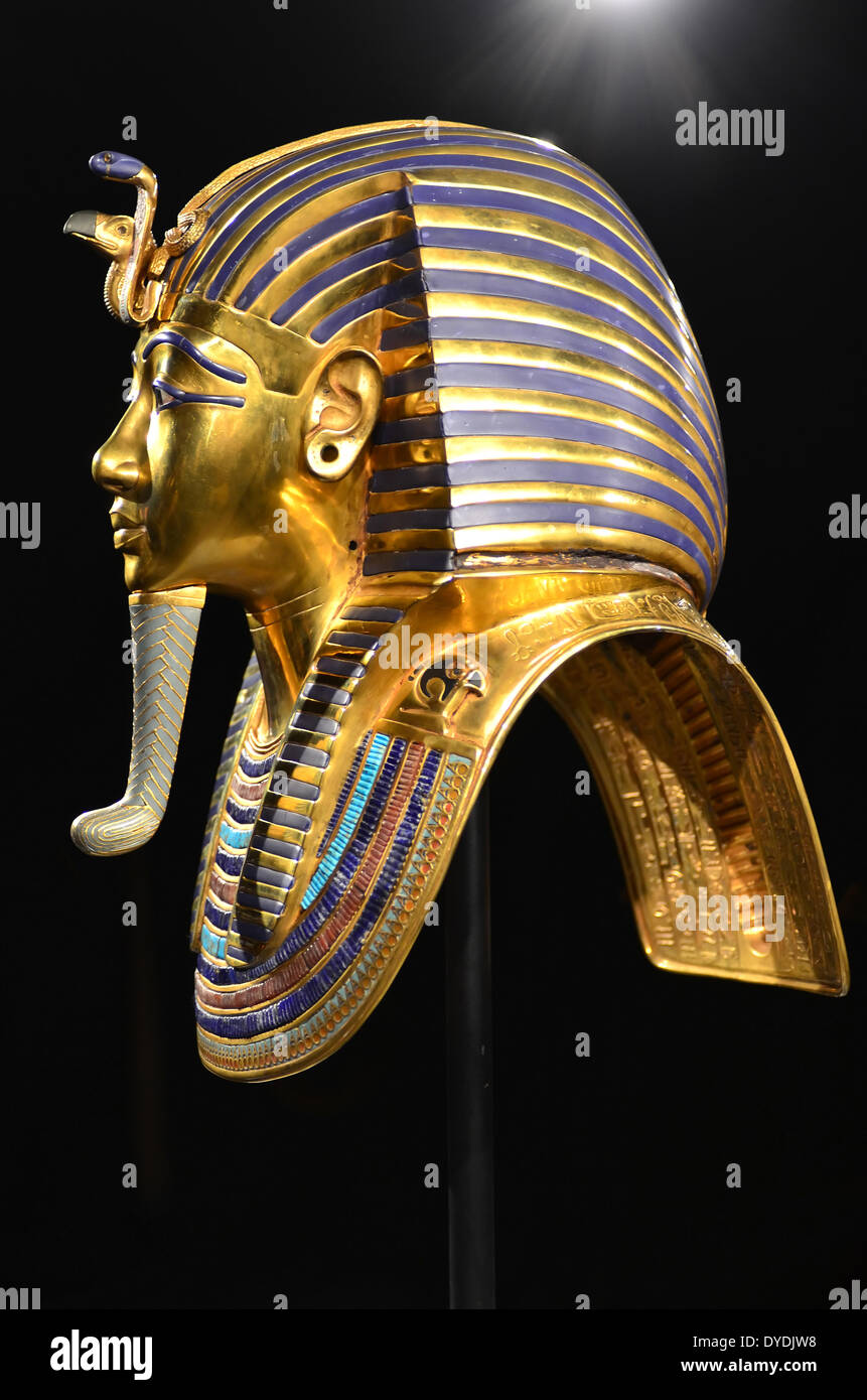 14 Karat Gelbgold Massiv 3D ägyptischer König Tut Pharao Charm Anhänger