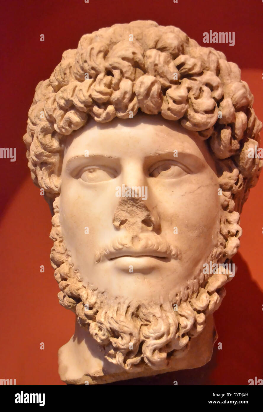 Kaiser Lucius Verus Verus Lucius Verus Herrscher Italien Europa römische Skulptur Marmor Stein Fertigkeit Handwerk Lorbeer Krone Imperium anc Stockfoto