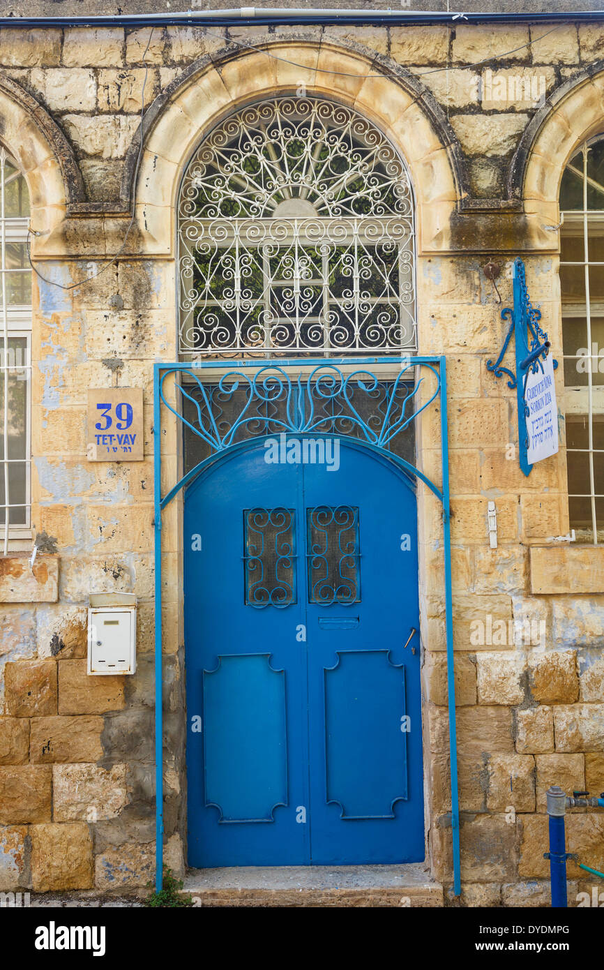 Tür in der Altstadt von Safed, upper Galilee, Israel. Stockfoto