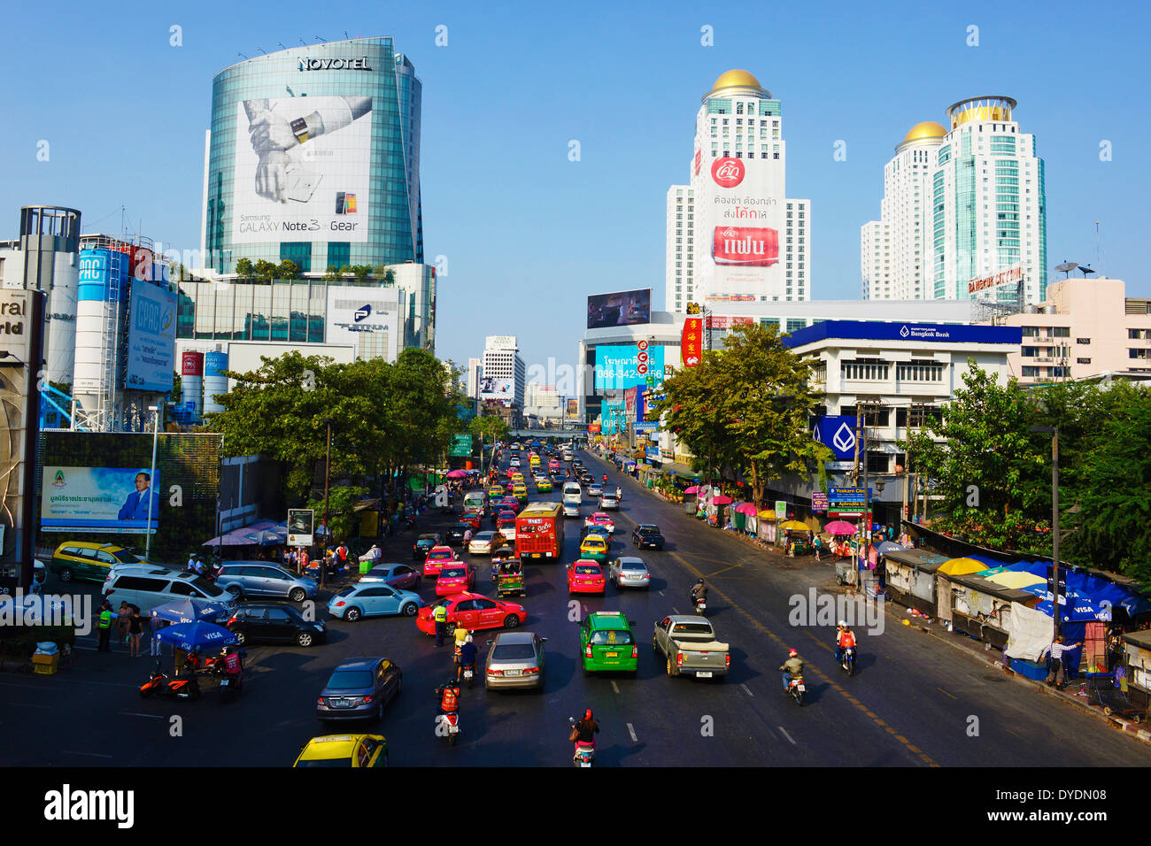 Thailand, Bangkok, Siam Square Gegend, Rajprarop road Stockfoto