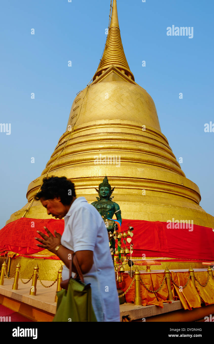 Thailand, Bangkok, die Goldene Pagode am Wat Saket, auch bekannt als Tempel des goldenen Bergs Stockfoto