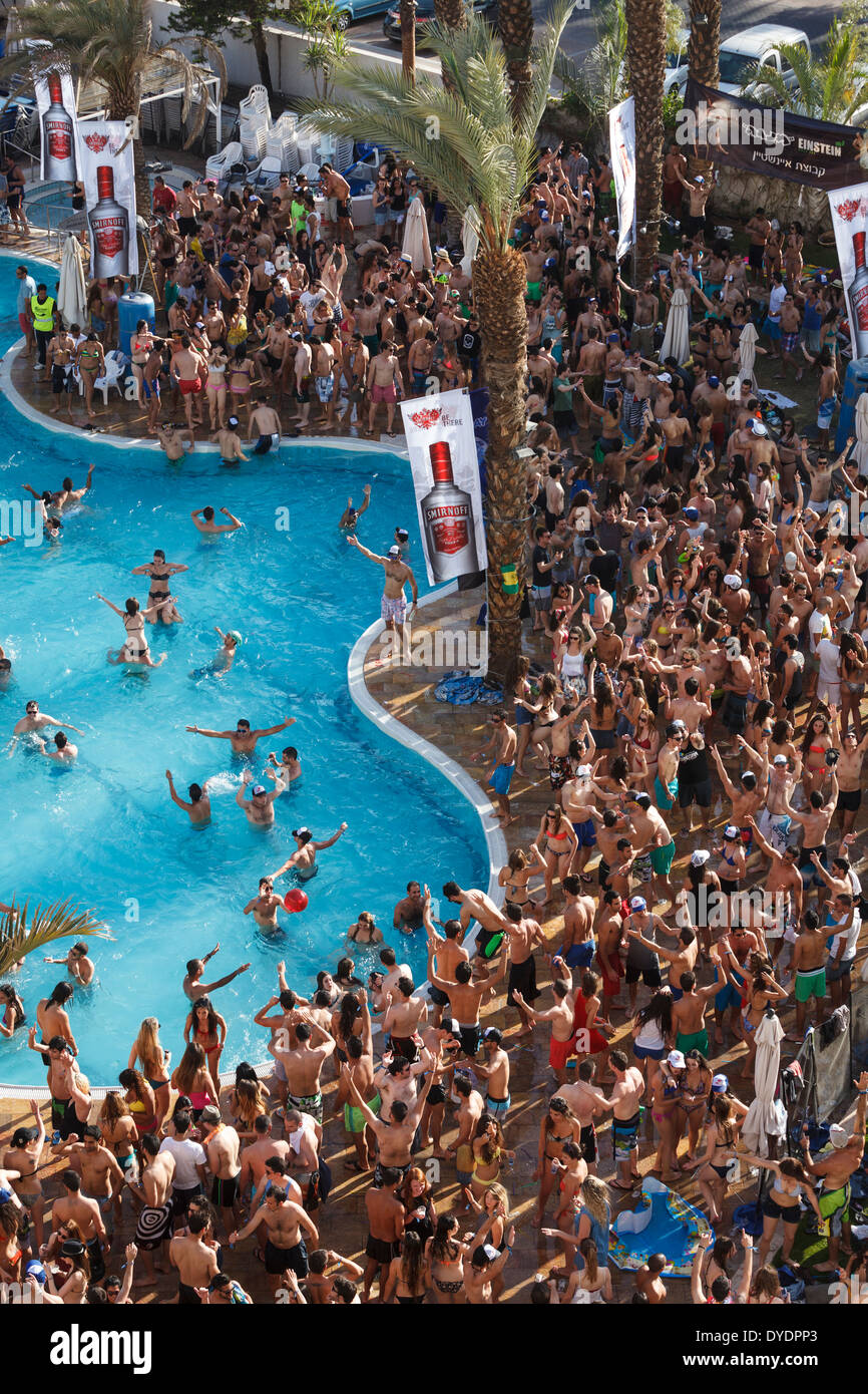 Studenten-Party in Eilat, Israel. Stockfoto