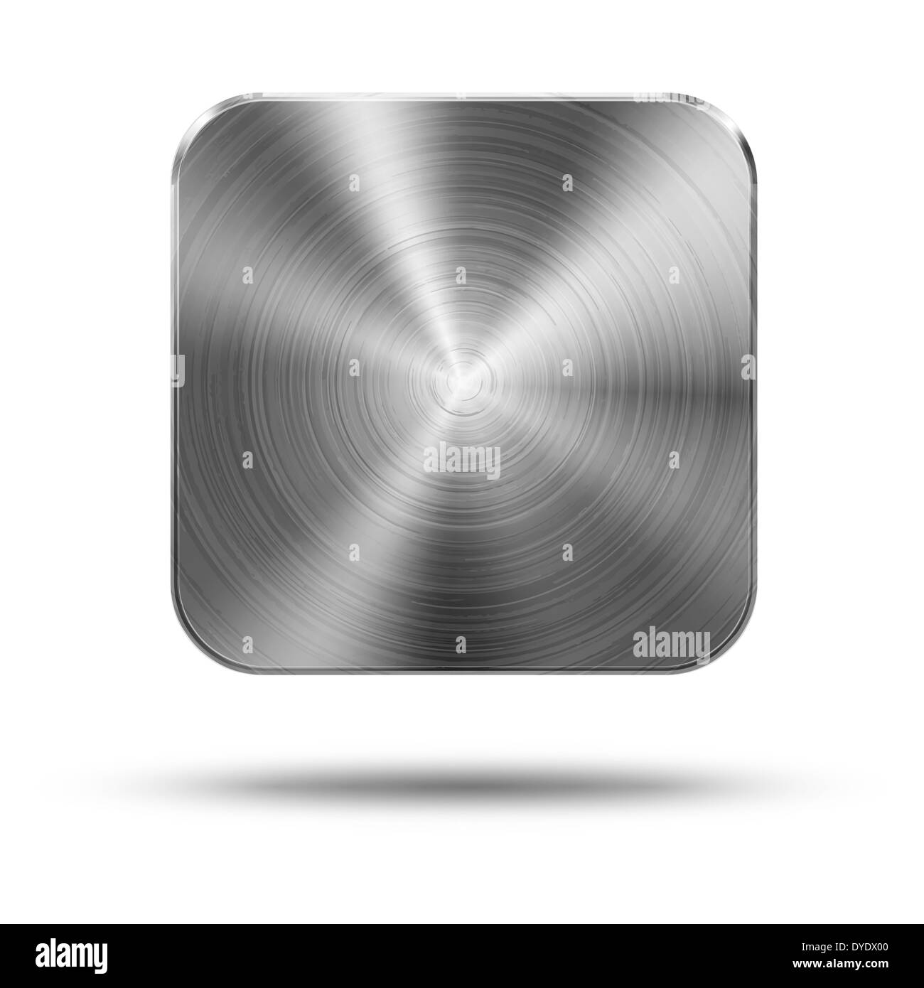 Quadrat-Taste Metall Stockfoto