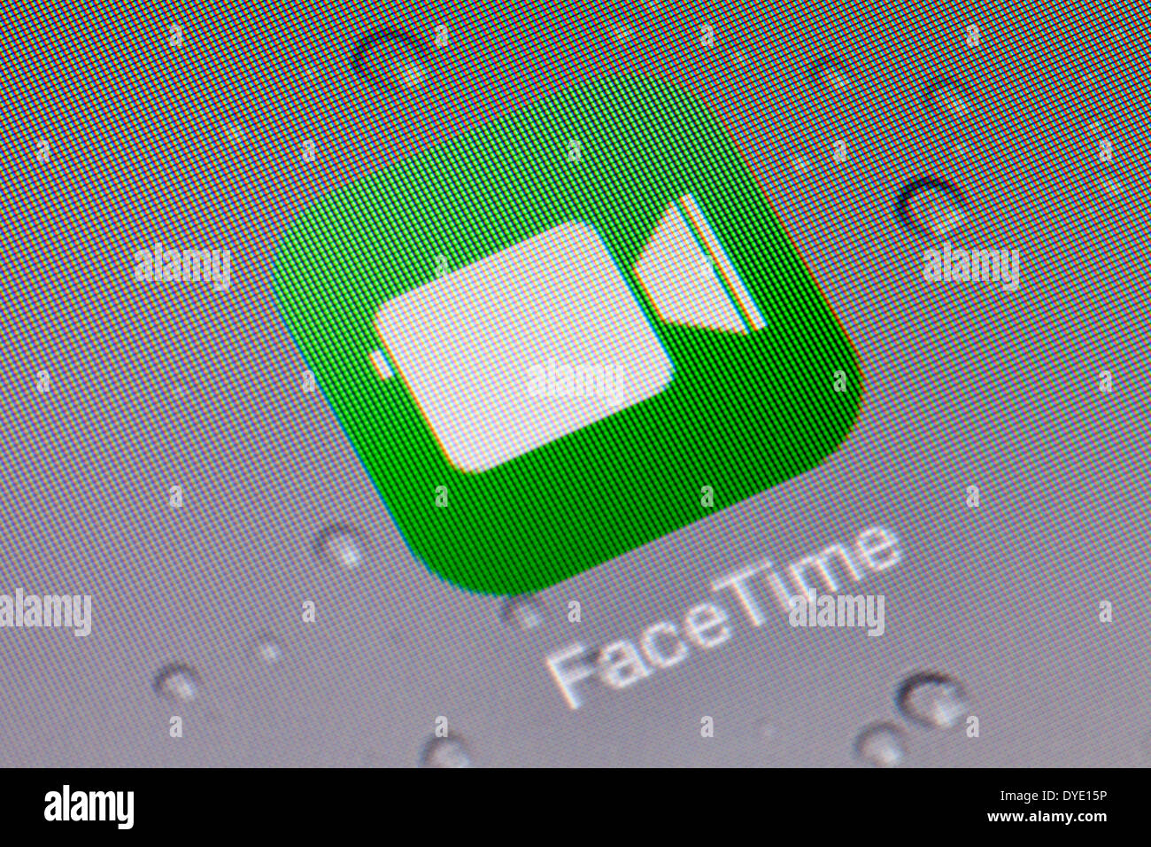 Nahaufnahme von Apple Facetime app Symbol Logo auf einem iPad, UK Stockfoto