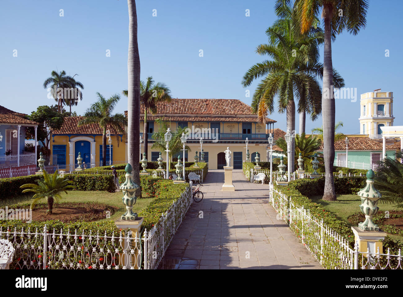 Plaza Major mit Stadtrat Ortiz Haus Altstadt Trinidad Provinz Sancti Spiritus-Kuba Stockfoto