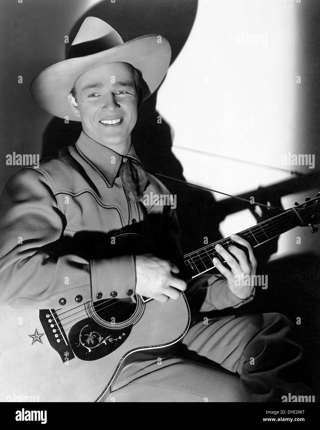 Roy Rogers, am Set des Films "unter westlichen Stars", 1938 Stockfoto