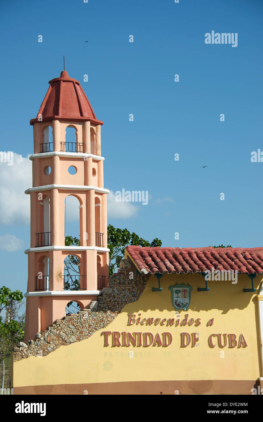 Herzlich Willkommen Sie auf Trinidad Zeichen auf Trinidad Provinz Sancti Spiritus-Kuba Stockfoto