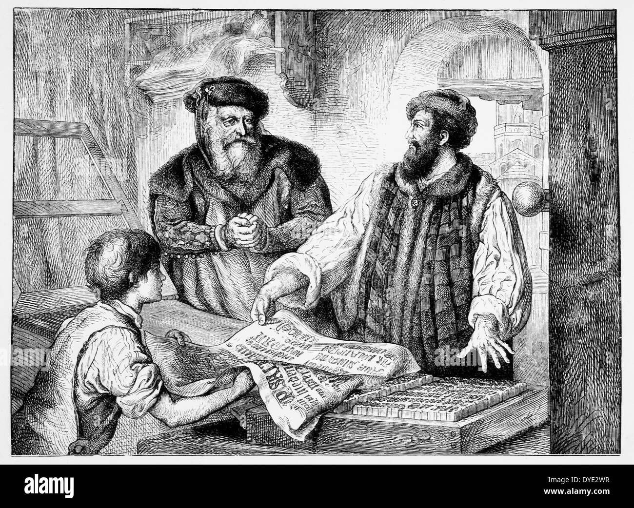 Johannes Gutenberg Prüfung erste Proof aus der Druckerpresse, 15 ...