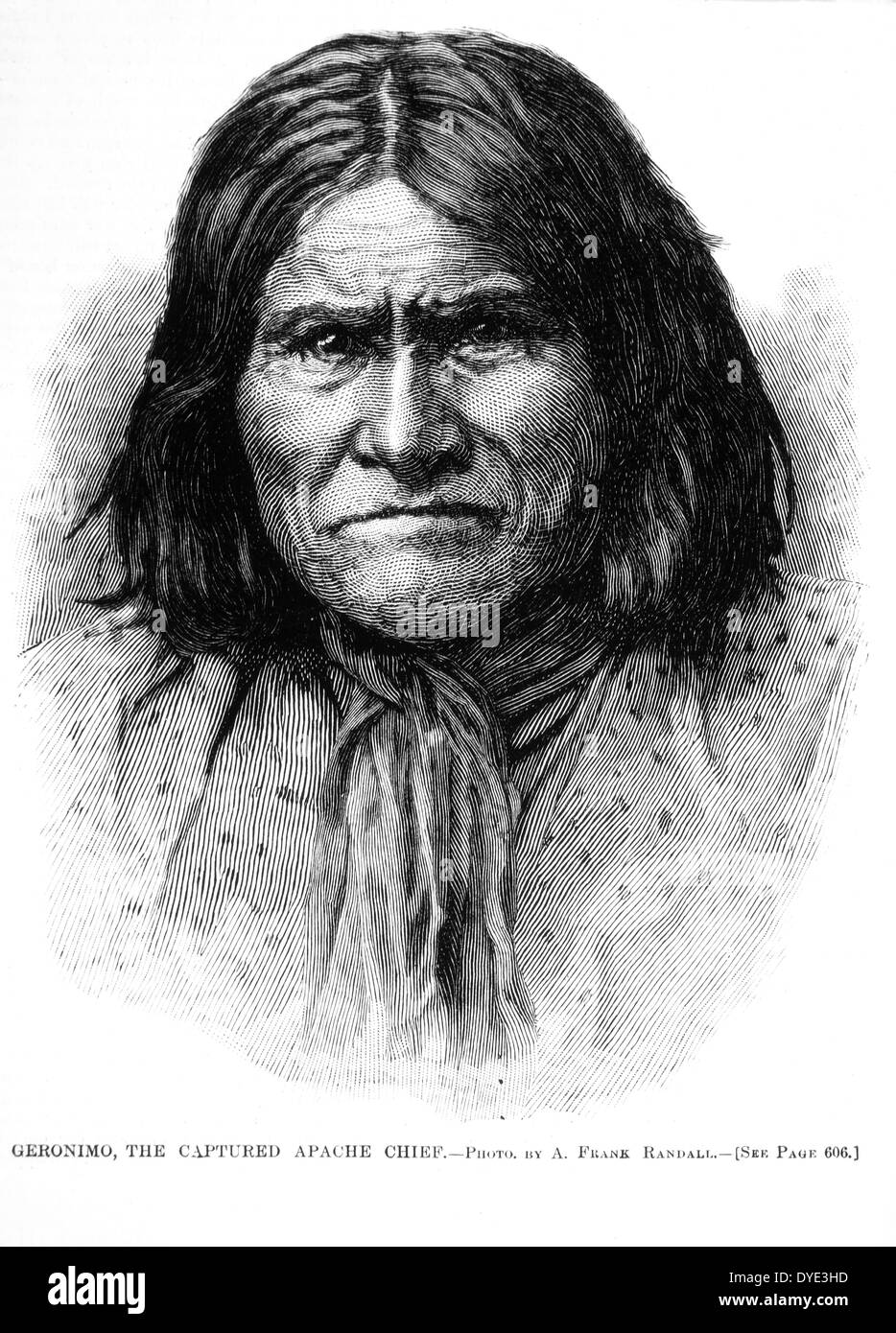 Geronimo, die Gefangenen Apachen-Häuptling, Illustration, Harper wöchentlich, 18. September 1886 Stockfoto