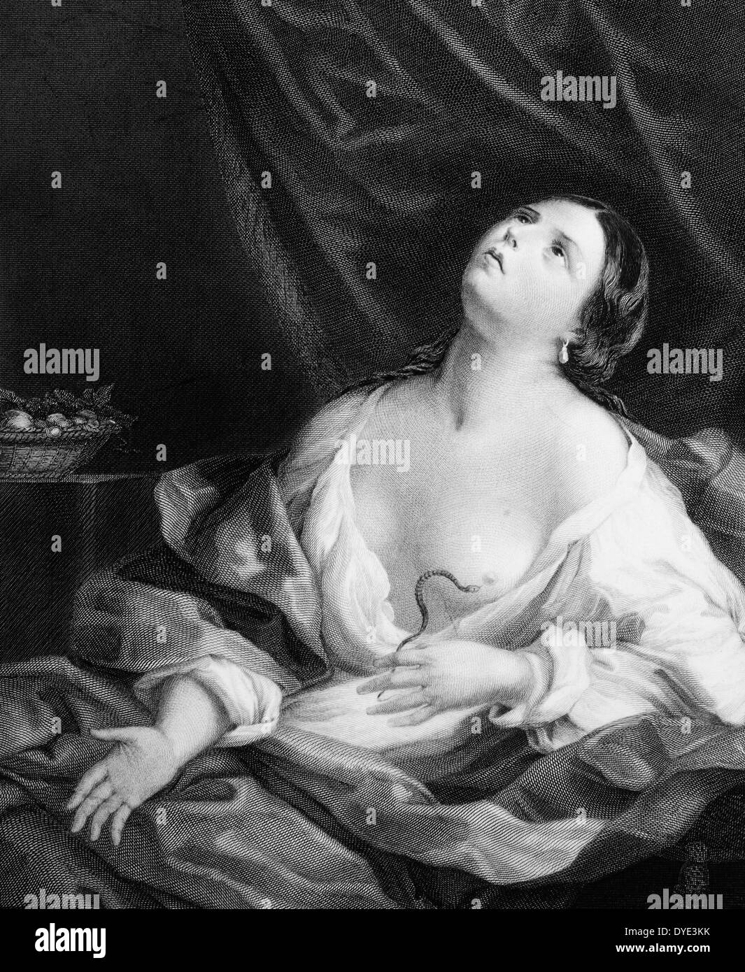 Tod von Cleopatra, 19. Jahrhundert Kupferstich von H.C. Shenton ergänzt durch H. Bourne Stockfoto