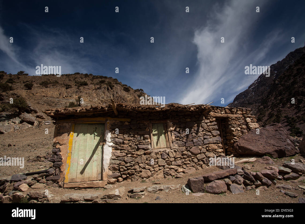 Hirten-Hütte im Atlas-Gebirge Stockfoto