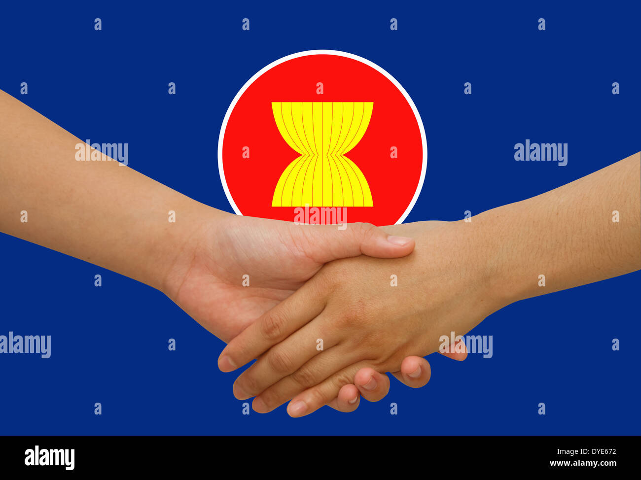 ASEAN Wirtschaftsgemeinschaft Geschäftsmann-Handshake Stockfoto