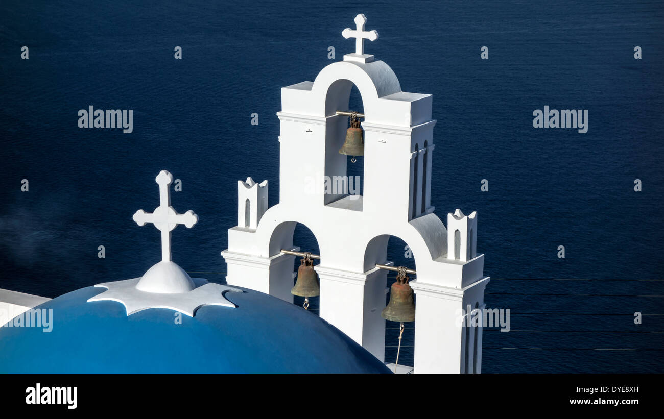 Blaue Kirche (Firostefani), Santorini Griechenland Stockfoto