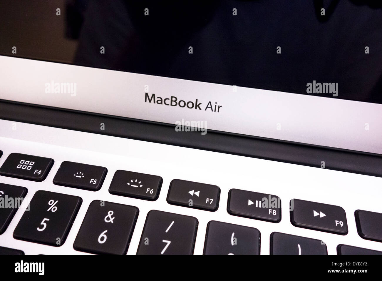 Großansicht der MacBook Air-Tastatur Stockfoto