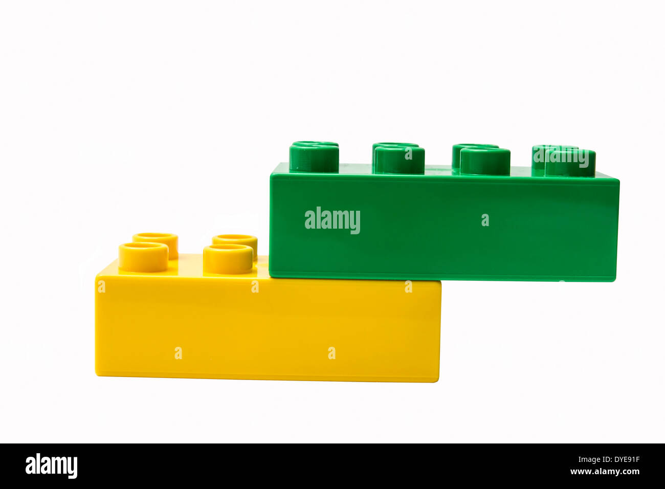 Bausteine auf Weiß isoliert Stockfoto