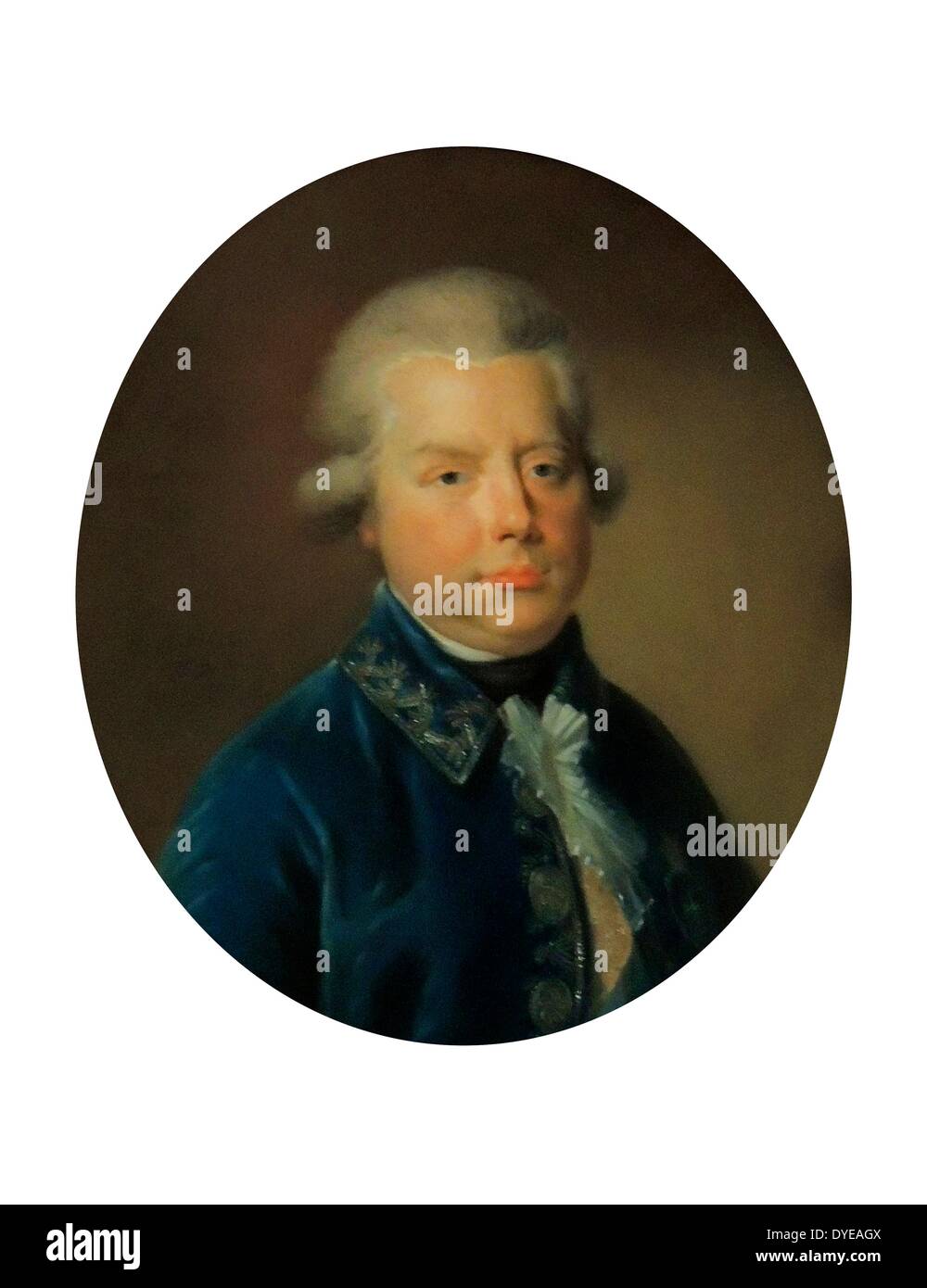 Portrait von Johann Tischbein 1750-1812 Der stadthalter Prinz Wilhelm V. von Holland. Wilhelm V., Prinz von Oranien-nassau (Willem Batavus; 8. März 1748 - 9. April 1806) war der letzte Stadthalter der niederländischen Republik und zwischen 1795 und 1806 er der Regierung der Niederländischen Republik führte in London. Er wurde von seinem Sohn Wilhelm I. gelang es Stockfoto