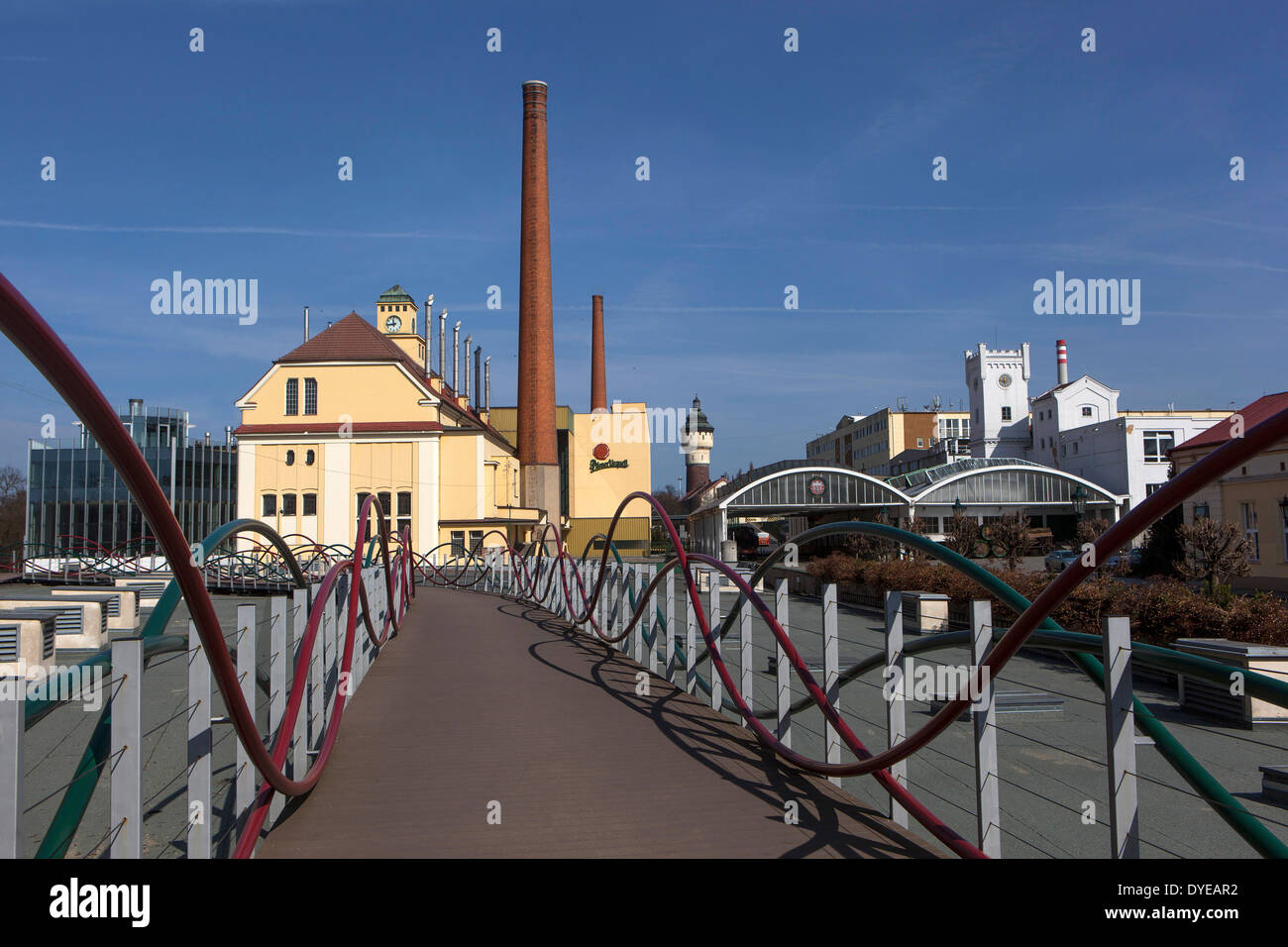 Pilsner Urquell Brauerei aus dem Besucherzentrum Pilsen Tschechische Republik Stockfoto