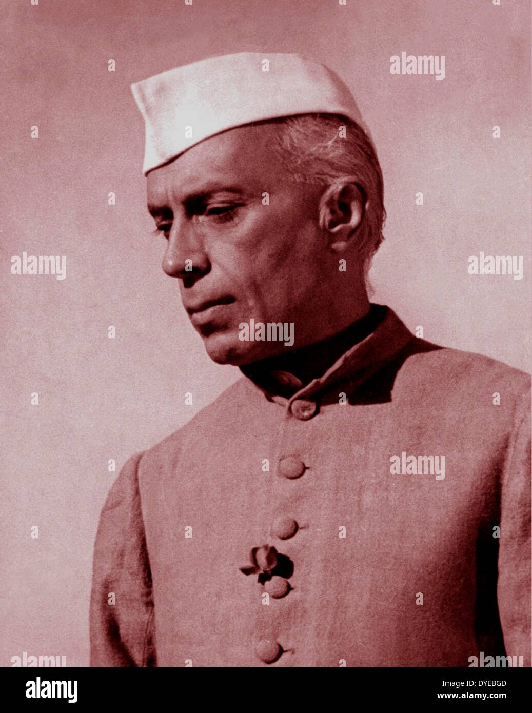Jawaharlal Nehru, dem 14. November 1889. - 27. Mai 1964. Der erste Premierminister von Indien (1947-1964), eine zentrale Figur in der indischen Politik für viel des 20. Jahrhunderts. Stockfoto