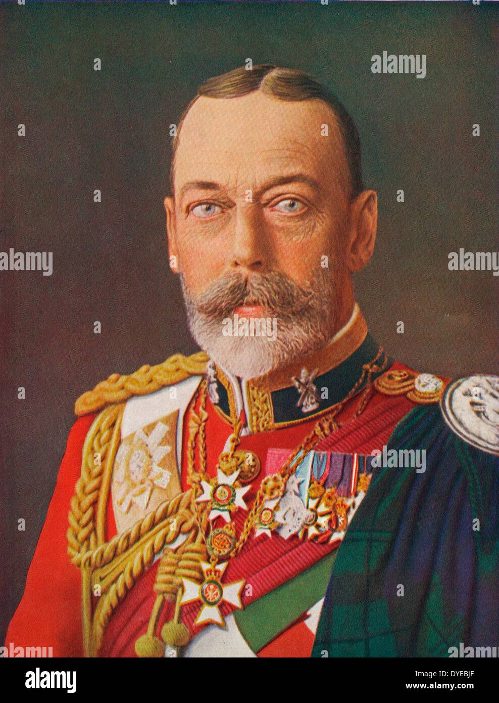George V (George Frederick Ernest Albert; 3 Juni 1865 - 20. Januar 1936), war König des Vereinigten Königreichs und den britischen Dominions, und Kaiser von Indien, Ab dem 6. Mai 1910 durch den ersten Weltkrieg (1914-18) bis zu seinem Tod Stockfoto