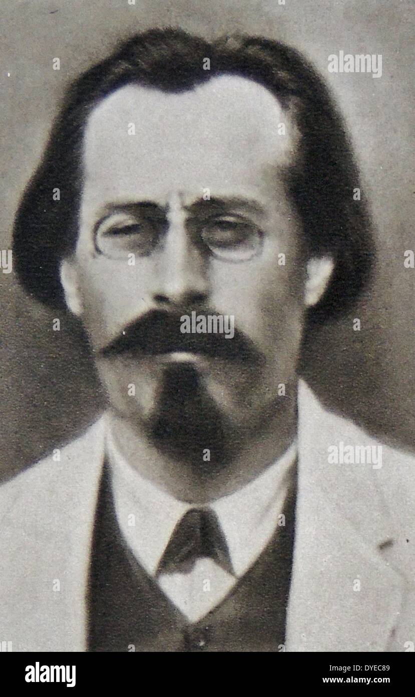 Foto von Gueorgui Kirkov (1867 - 1919). Eine der CC-Mitglieder gewählt auf dem 18. Kongress der PS DOB. Vom 1909 Stockfoto