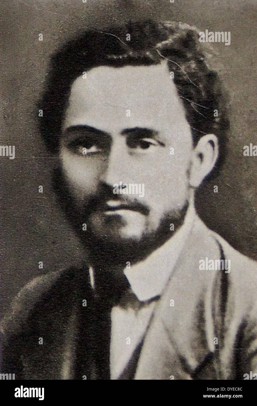 Foto von Gueorgui Dimitrov (1882 - 1949). Eine der CC-Mitglieder gewählt auf dem 18. Kongress der PS DOB. Vom 1909 Stockfoto