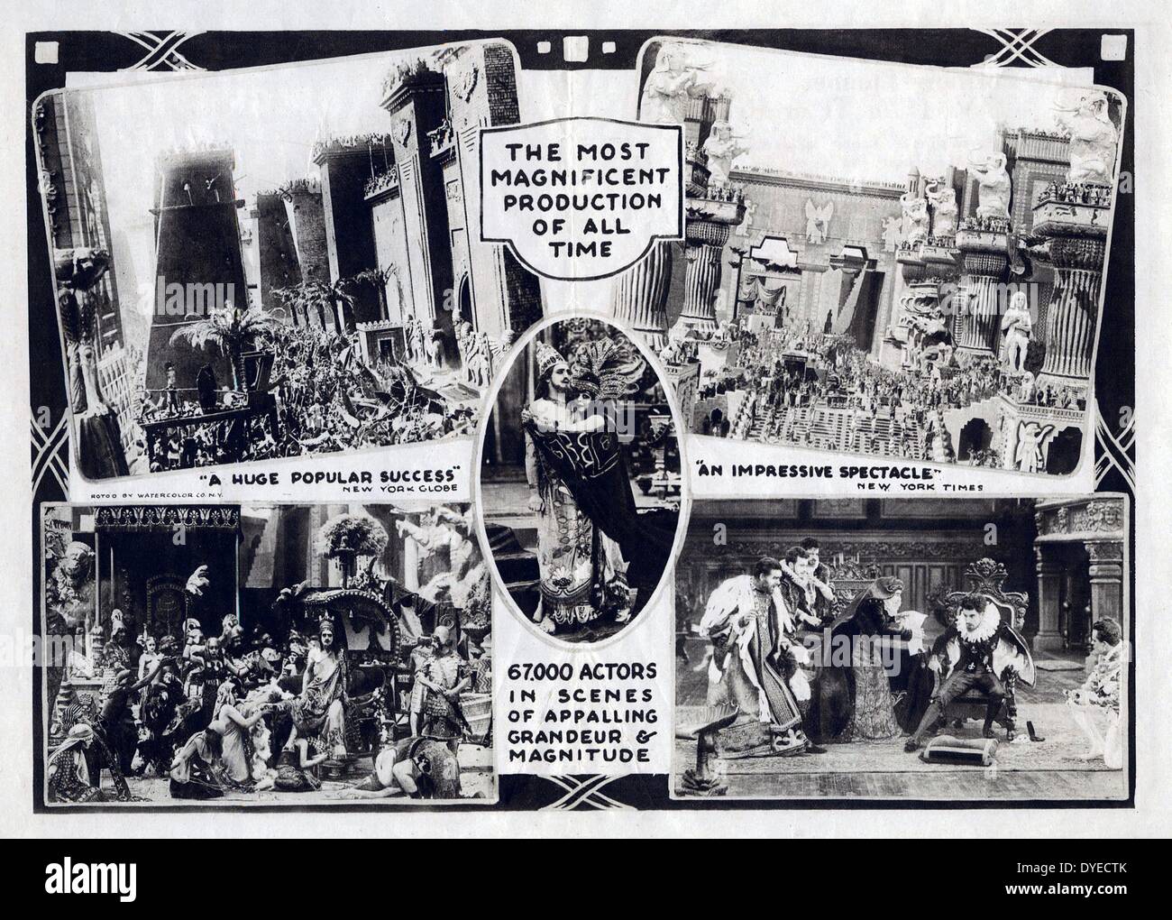 Intoleranz ist ein 1916 amerikanischen Stummfilm unter der Regie von D.W. Griffith und gilt als eines der großen Meisterwerke der Stummfilm-Ära. Die drei und eine halbe Stunde epic intercuts vier parallele Handlungsstränge, die jeweils durch mehrere Jahrhunderte getrennt: Stockfoto