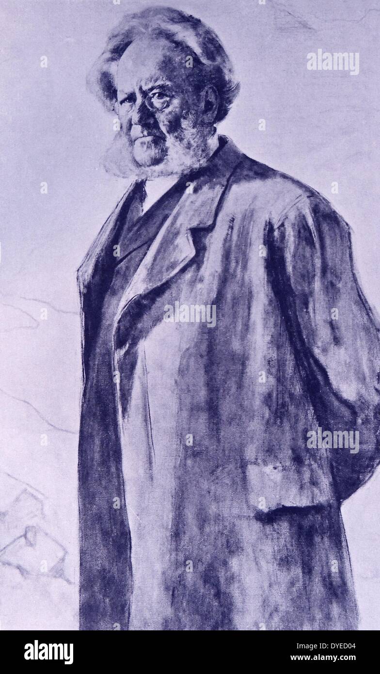 Abbildung: Henrik Ibsen (1828 - 1906), einem norwegischen Dramatiker, Regisseur und Dichter. Vom 1898 Stockfoto