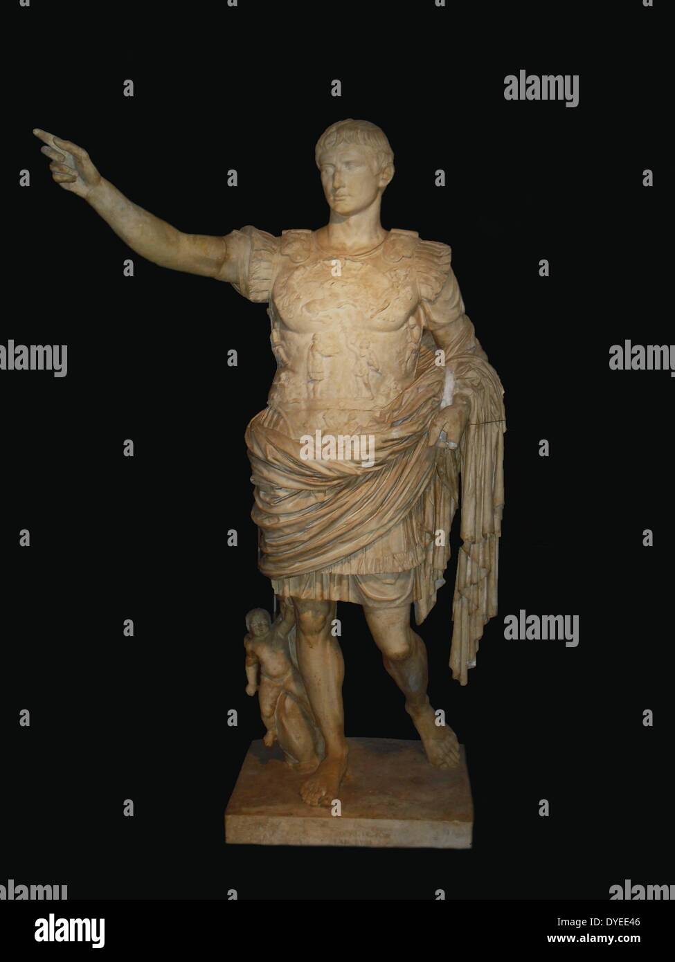 Marmorstatue von Gaius Julius Caesar Octavian 1 n. Chr. Stockfoto
