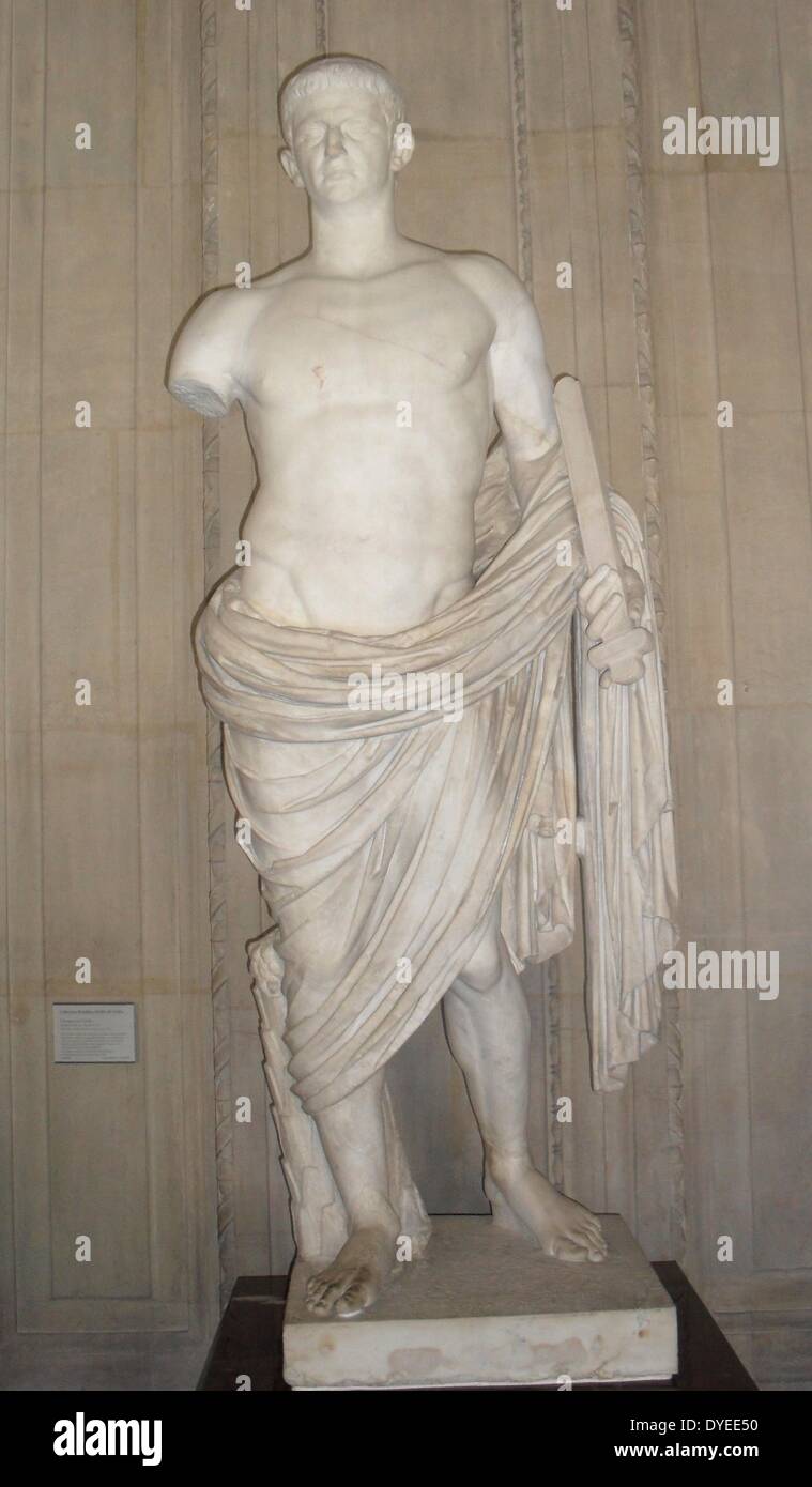 Marmorstatue des Kaisers Claudius 45 n. Chr. Stockfoto