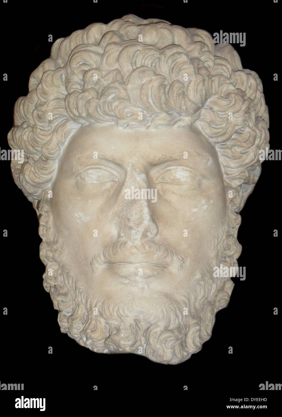 Marmorbüste von Kaiser Lucius Verus 161 n. Chr. Stockfoto