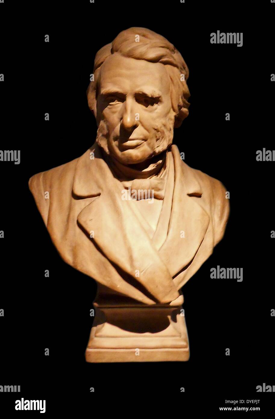 Terrakotta Büste von John Ruskin 1890. Erste Slade Professor für bildende Kunst an der Universität von Oxford. Stockfoto