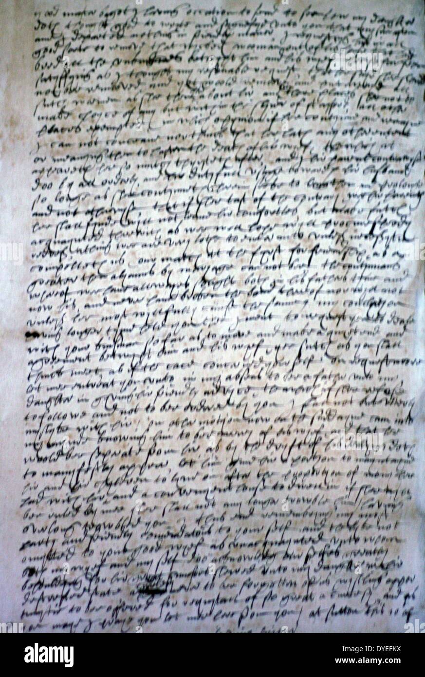 Manuskript mit dem Titel "Ein Paß in die Bürgerkriege' 1643. Sir William Waller Stockfoto