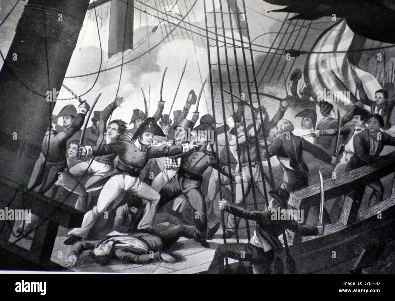 Kapitän Philip brach die "Chesapeake" einsteigen. Veröffentlicht 1816. Stockfoto