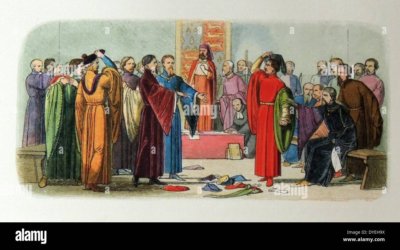 Albemarle und Fitzwalter Streit über den Mord an den Herzog von Gloucester Stockfoto