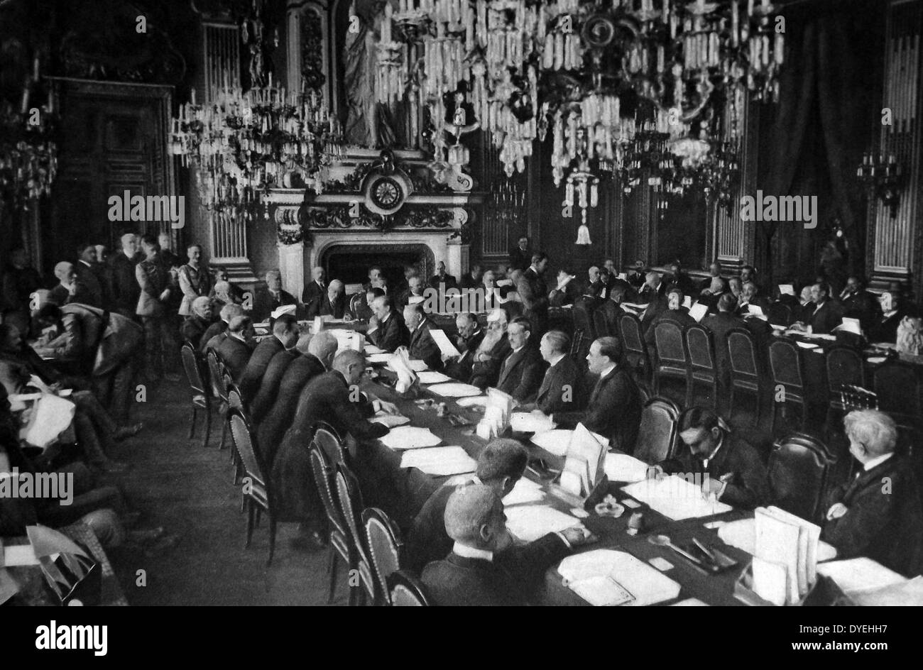 Eröffnung der Sitzung durch den Versailler Frieden Konferenz im Trianon Palace Januar 1919 Stockfoto