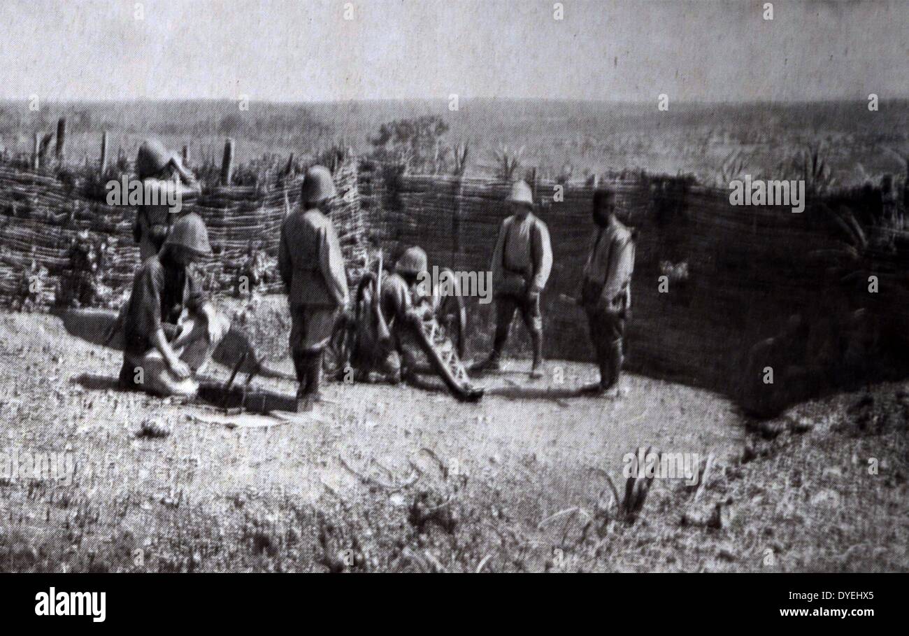 Weltkrieg - Französisch afrikanischen Befestigungsanlagen an Doume (in der französischen Kolonie Kamerun). 1915 Stockfoto