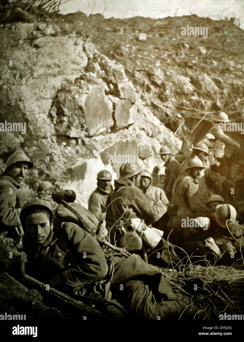 Weltkrieg 1 - Die triumphalen Phase von Verdun-französisch-kolonialen Kräfte aus Marokko in den Schützengräben von Fort Douamont, 24. Oktober 1916. Stockfoto