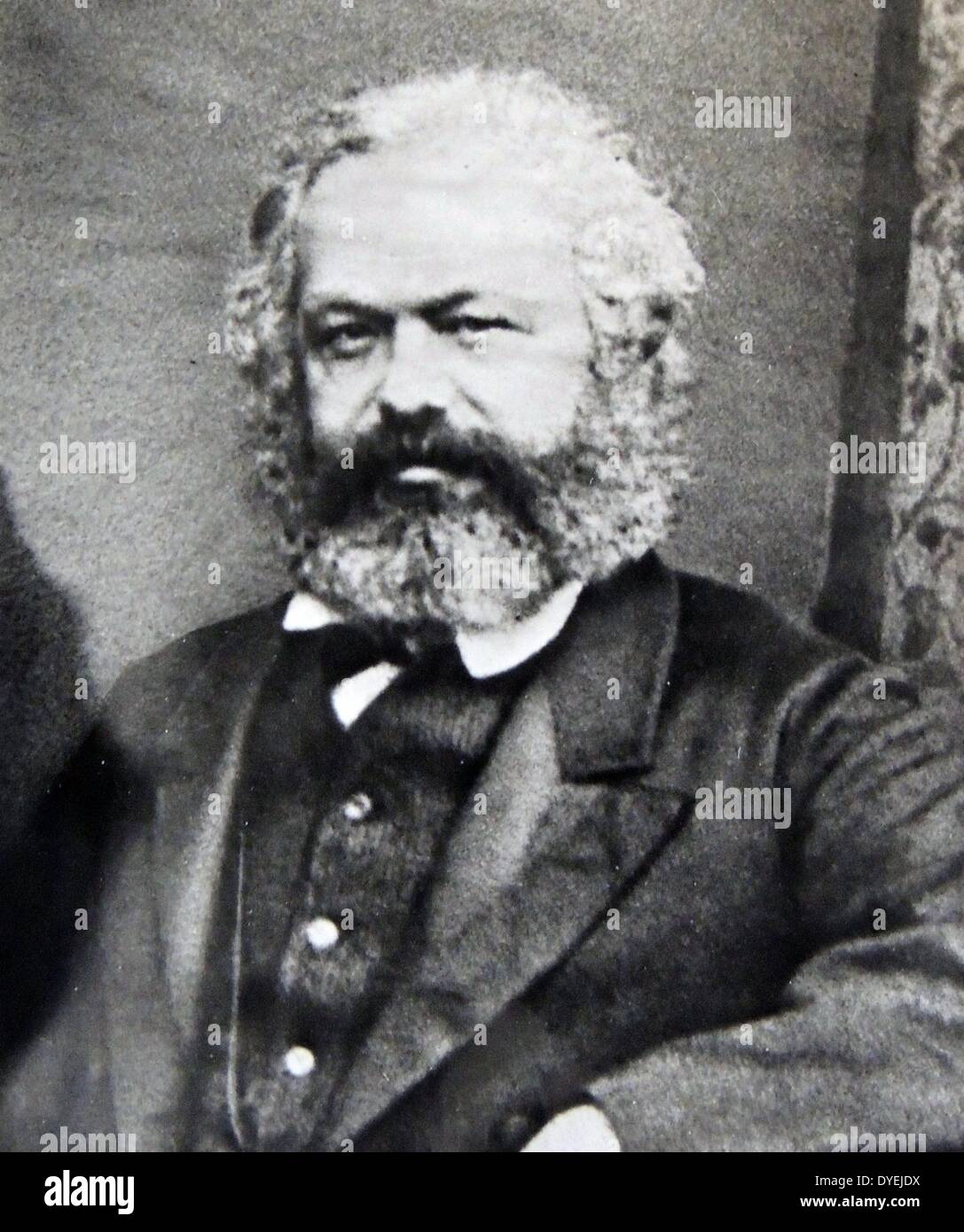 Karl Heinrich Marx 5 Mai 1818 - 14. März 1883) Marx war ein deutscher Philosoph, Ökonom, Soziologe, Historiker, Journalist und revolutionär-sozialistischen. Marx in der Volkswirtschaft legte die Grundlage für das aktuelle Verständnis von Arbeit und ihr Verhältnis zum Kapital, und hat viel von nachfolgenden wirtschaftlichen Denken beeinflusst Stockfoto