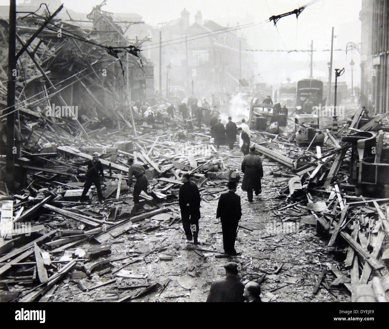V2-Rakete Schäden während eines Luftangriffs in London 1941 Stockfoto