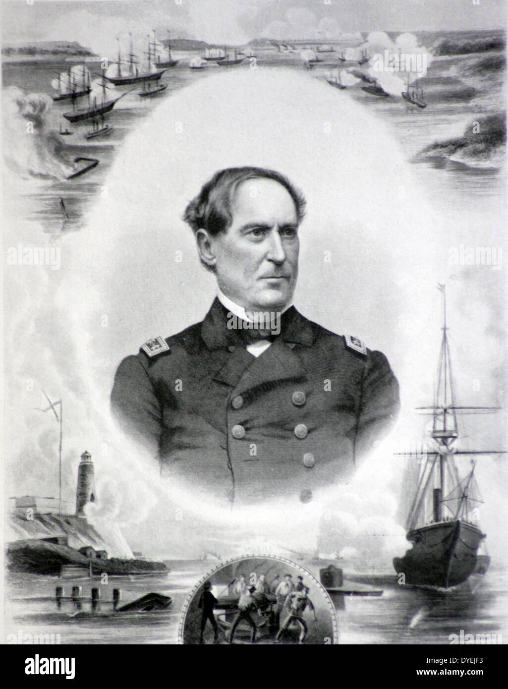 G Admiral David Farragut, U.S.N. (1801-1890) Obwohl ein Südländer durch Geburt, Farragut in seinen Dienst treu zu bleiben entschieden und war der erfolgreichste des Admirals. Stockfoto