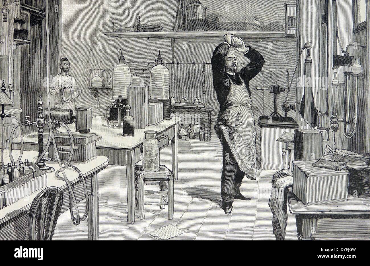 Toxikologie-Labor, medizinische Fakultät, Universität von Paris. Von '' La Science Illustre'', Paris, c1893. Stockfoto