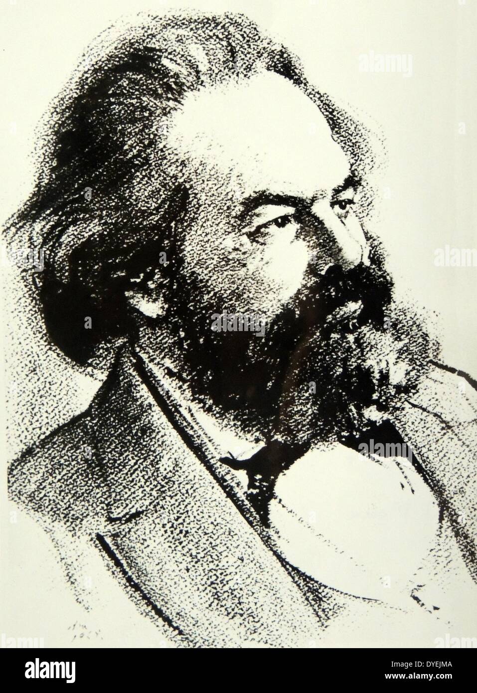 Karl Marx (5. Mai 1818 - vom 14. März 1883) war ein deutscher Philosoph, Ökonom, Soziologe, Historiker, Journalist und revolutionär-sozialistischen 1860 Stockfoto