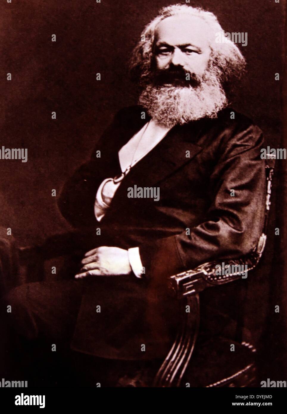 Karl Marx (5. Mai 1818 - vom 14. März 1883) war ein deutscher Philosoph, Ökonom, Soziologe, Historiker, Journalist und revolutionär-sozialistischen 1875 Stockfoto