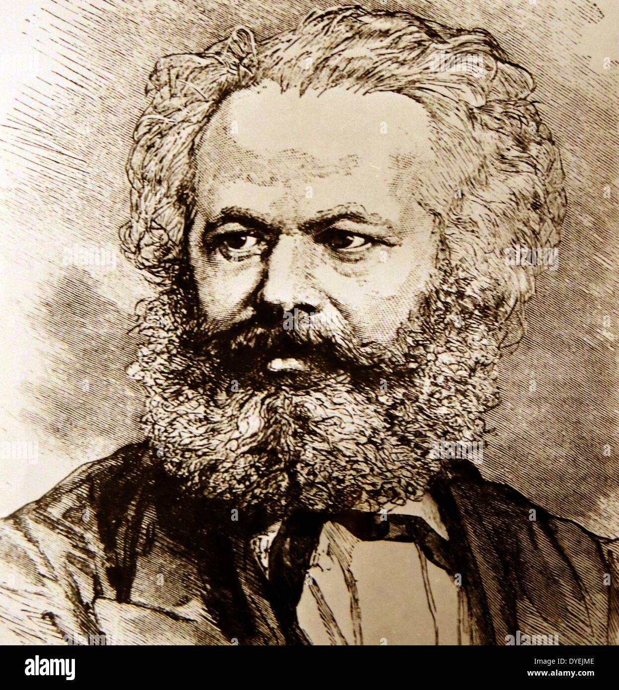Karl Marx (5. Mai 1818 - vom 14. März 1883) war ein deutscher Philosoph, Ökonom, Soziologe, Historiker, Journalist und revolutionär-sozialistischen 1870 Stockfoto