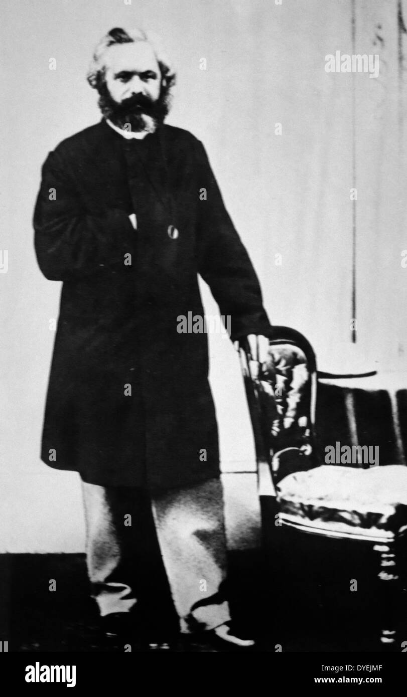 Karl Marx (5. Mai 1818 - vom 14. März 1883) war ein deutscher Philosoph, Ökonom, Soziologe, Historiker, Journalist und revolutionär-sozialistischen 1866 Stockfoto