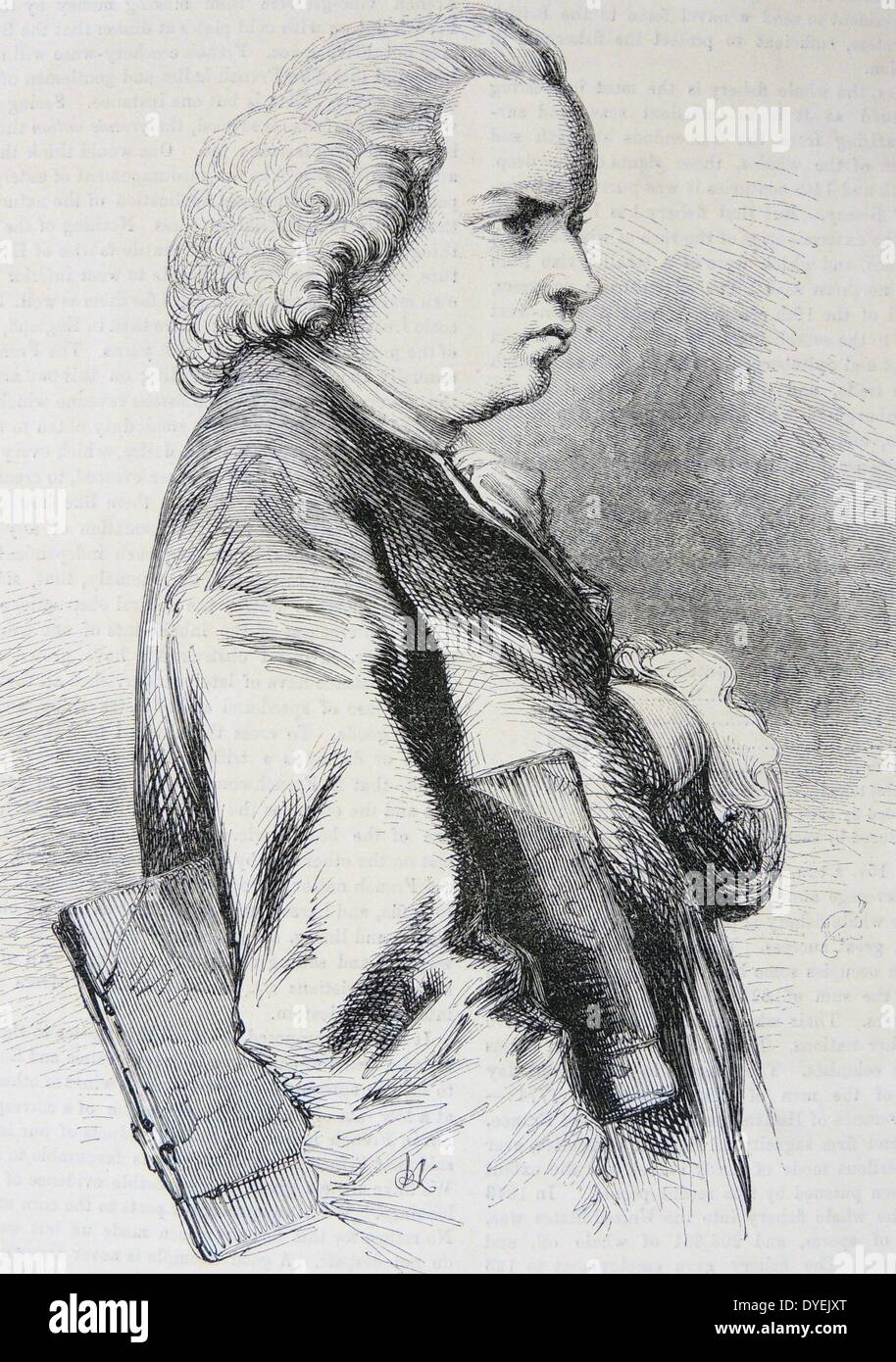 Oliver Goldsmith (1728 – 1774) folgten Dichter, Schriftsteller und Dramatiker. Stockfoto