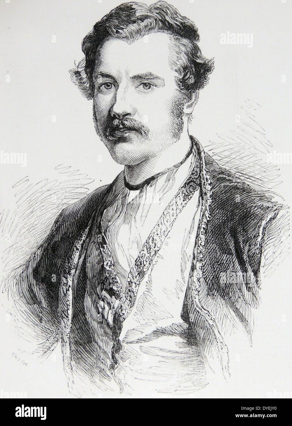 Austin Henry Layard (1817-1894) britische Diplomat und Archäologen ausgegraben Ninive. Kupferstich, London, 1851 Stockfoto