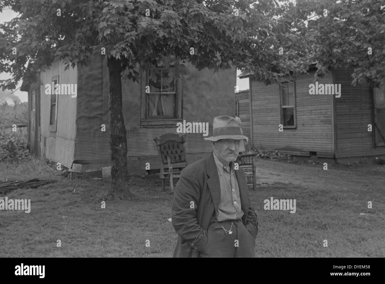 Bewohner in Circleville Hooverville, Zentrum von Ohio. Sommer 1938. Stockfoto