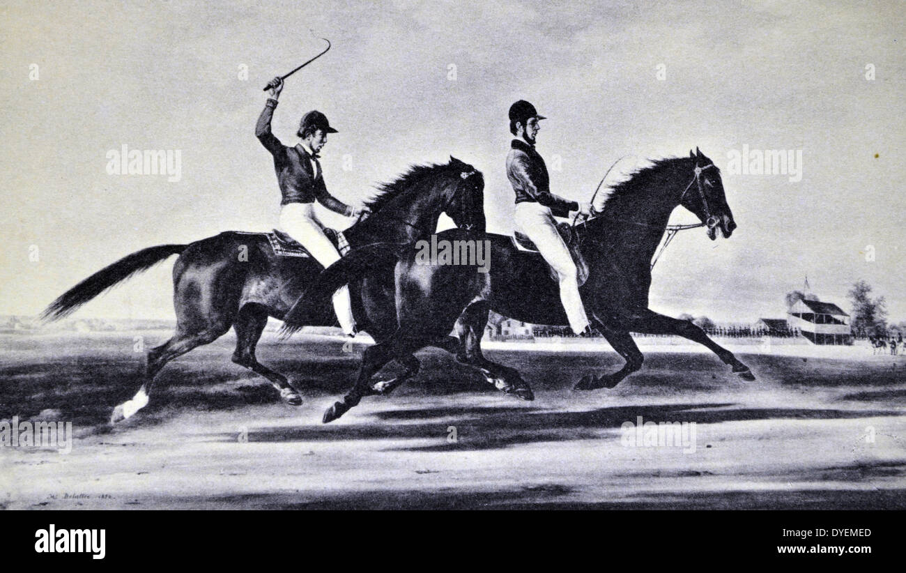 Currier & Ives Illustration des 19. Jahrhunderts. Mac und Zachary Taylor (Ölgemälde von H. Delattre, aus denen der Druck gemacht wurde) Stockfoto